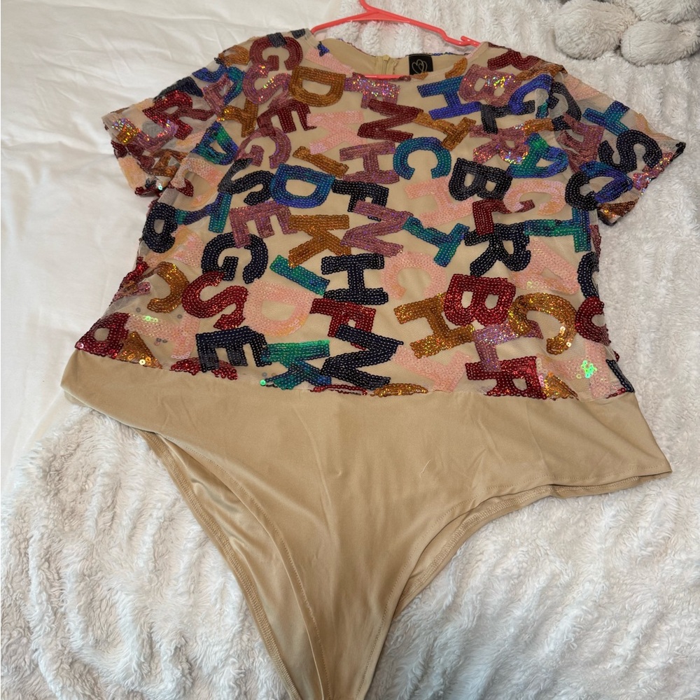 Gently Used Multicolor Sequin Alphabet Bodysuit – Worn Once